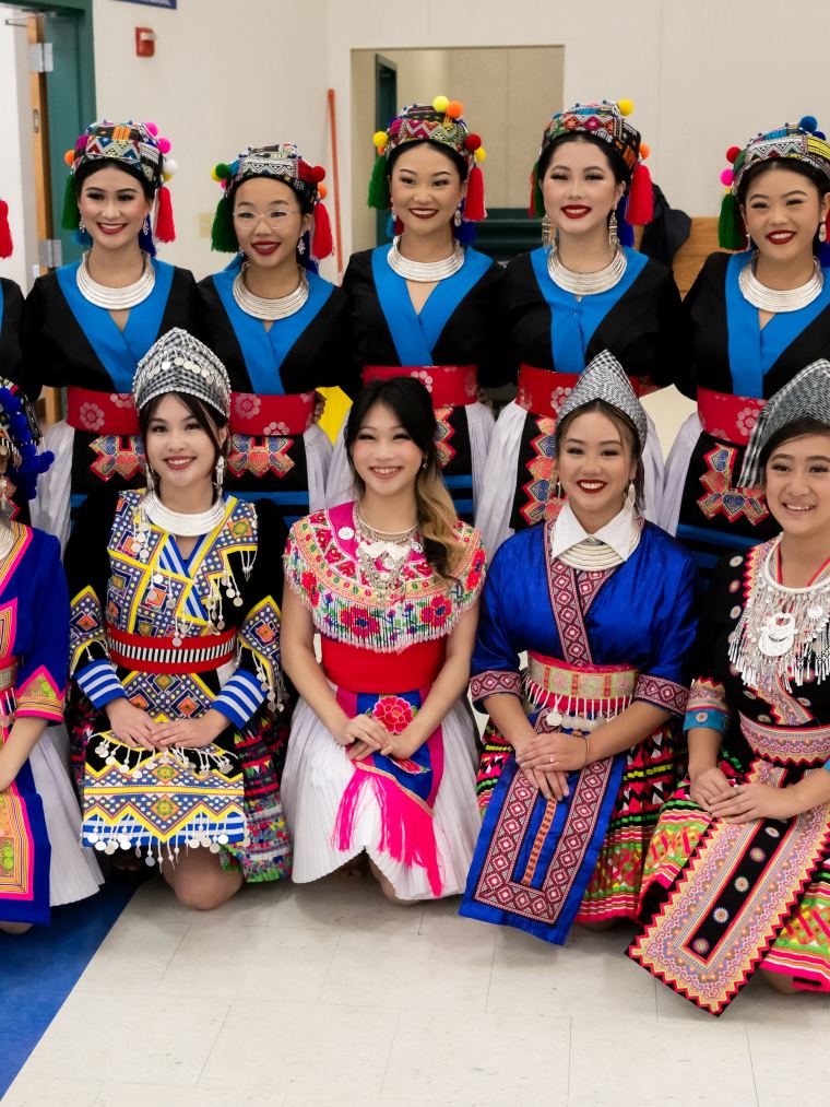 Dance groups backstage