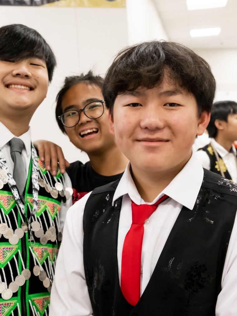 Students in traditional dress